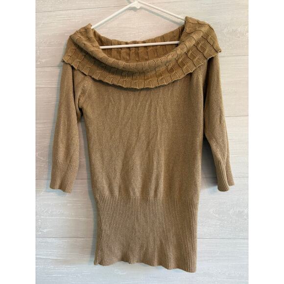 A. Byer sweater glitter gold size L - Picture 1 of 7